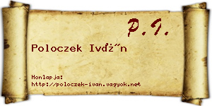 Poloczek Iván névjegykártya